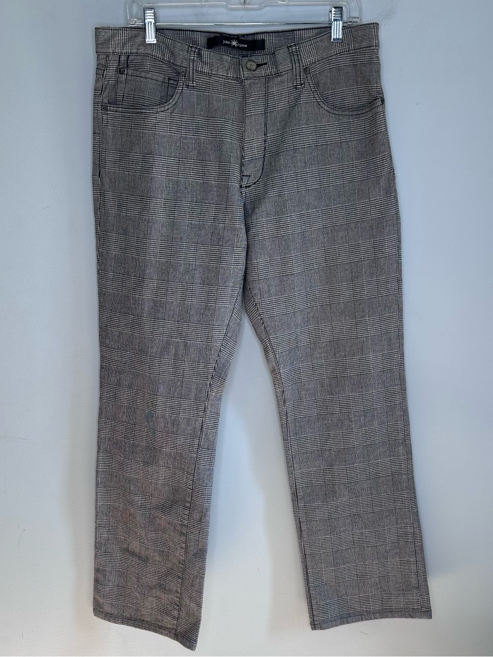 Jake Agave Men’s Gringo Jeans Pants In Inverness Houndstooth Plaid Flex
